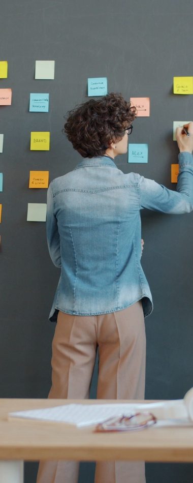 Sticky notes mapping an automated workflow